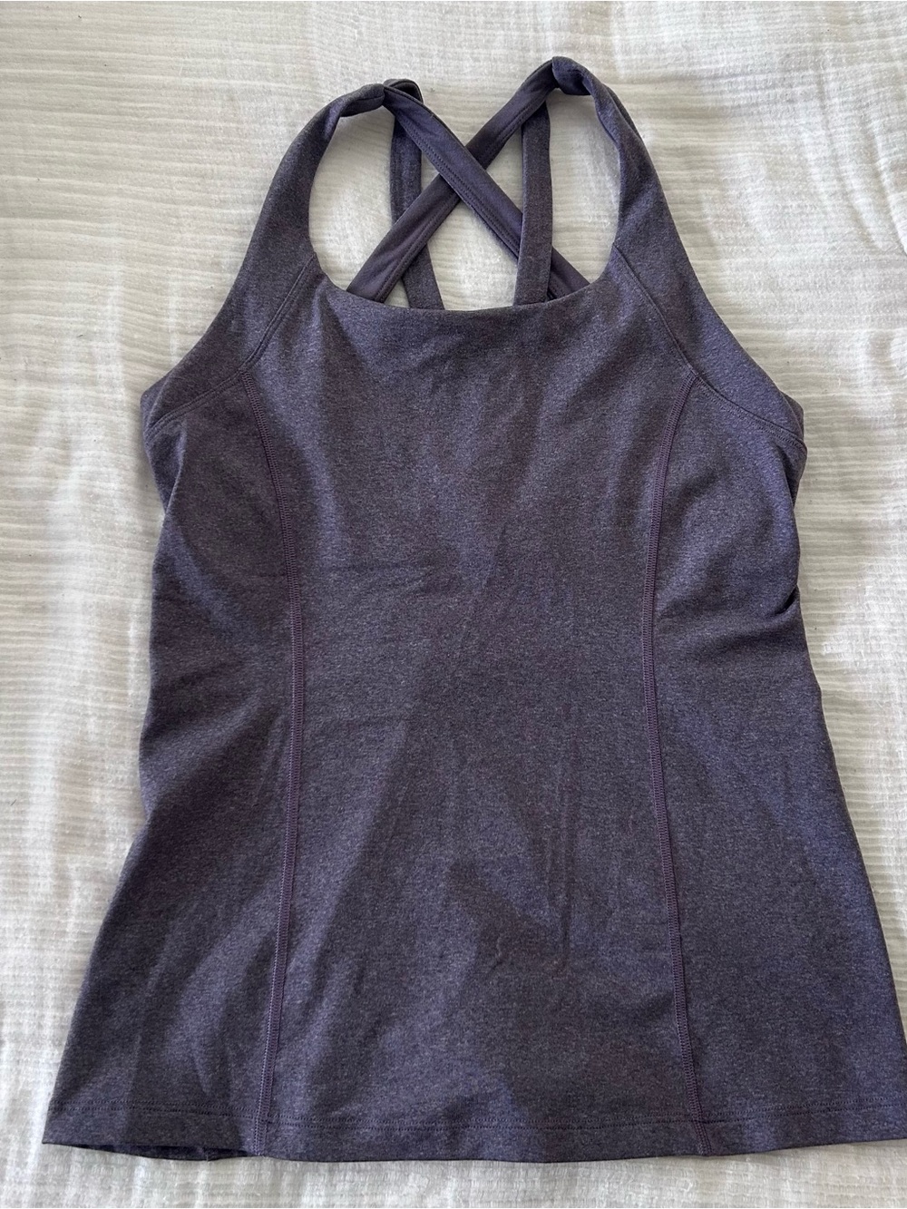 lululemon athletica Heathered Plum Cross-Back Tank
